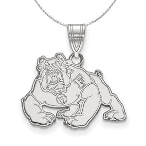 Sterling Silver California State Fresno Medium Necklace - 24 Inch